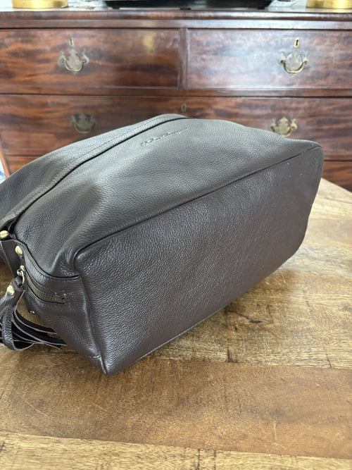 New With Tags Salvatore Ferragamo Brown Hobo Slouch Bag With Leather Tassels